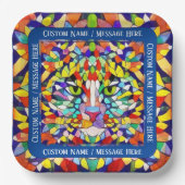 Helle Katzengesicht in Regenbogenfarben - Individu Pappteller (Vorderseite)