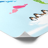 Helle Kinder Weltkarte mit Illustrationen Poster (Ecke)