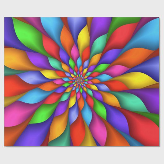 Helle klare psychedelische gewundene Verpackung Geschenkpapier (Flach)