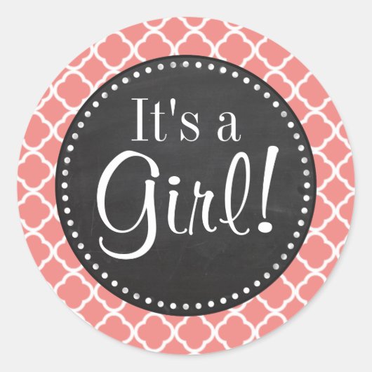 Helle Koralle Rosa marokkanische Quartierfolie; Ha Runder Aufkleber (Vorderseite)