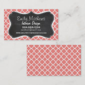 Helle Koralle Rosa marokkanische Quartierfolie; Ha Visitenkarte (Vorne/Hinten)