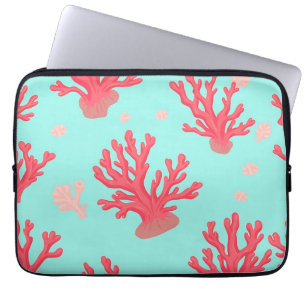 Helle Korallen-Türkis-Ozean-Einfache Nautilsche So Laptopschutzhülle