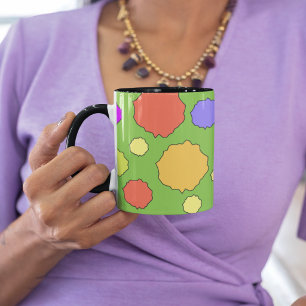 Helle, kräftige, farbenfrohe Punkte-Muster Zweifarbige Tasse