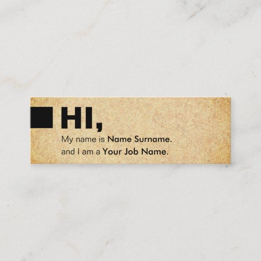 Helle Kraftpapier-Druck-sozial-hallo Mini Visitenkarte (Vorderseite)