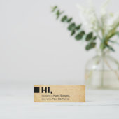 Helle Kraftpapier-Druck-sozial-hallo Mini Visitenkarte (Stehend Vorderseite)