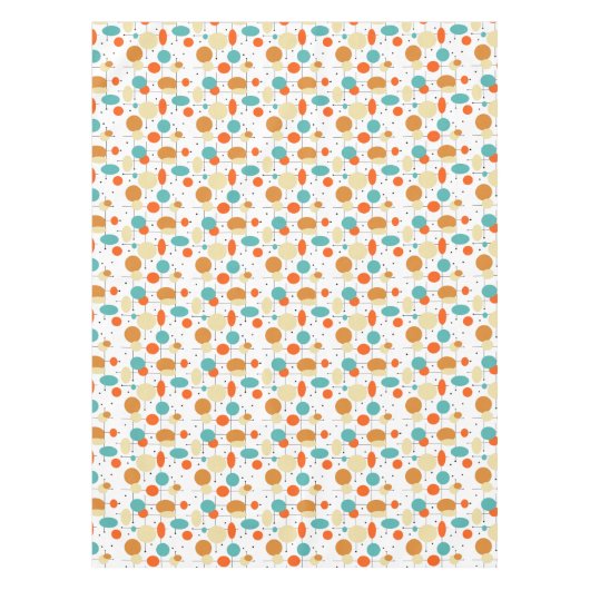 Helle Kreise und Linien Mitte Jahrhundert Moderne Tischdecke (Vorderseite)