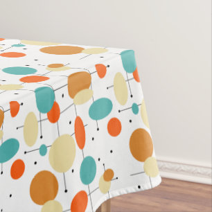 Helle Kreise und Linien Mitte Jahrhundert Moderne Tischdecke