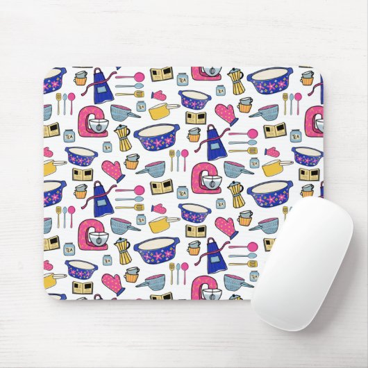 Helle Küchenutensilien Chef Kuch Bäcker Mousepad (Mit Mouse)