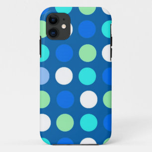 Helle, kühle, moderne blaue, weiße, grüne Tupfen. Case-Mate iPhone Hülle