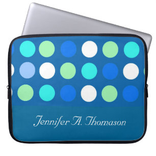 Helle, kühle, trendige, moderne blaue, weiße, grün laptopschutzhülle
