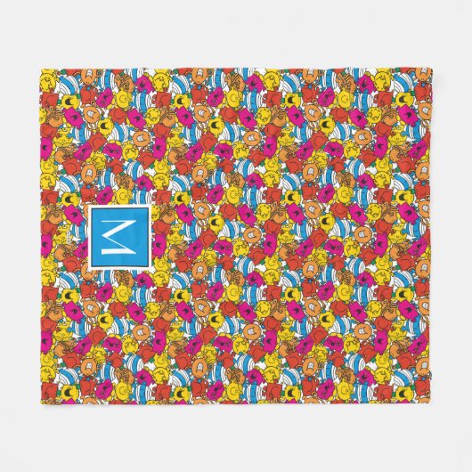 Helle lächelnde Gesichter | Monogramm Fleecedecke (Vorderseite (Horizontal))