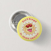 Helle Lächelnde Sonne Button (Vorne & Hinten)