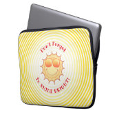Helle Lächelnde Sonne Laptopschutzhülle (Vorderseite Links)