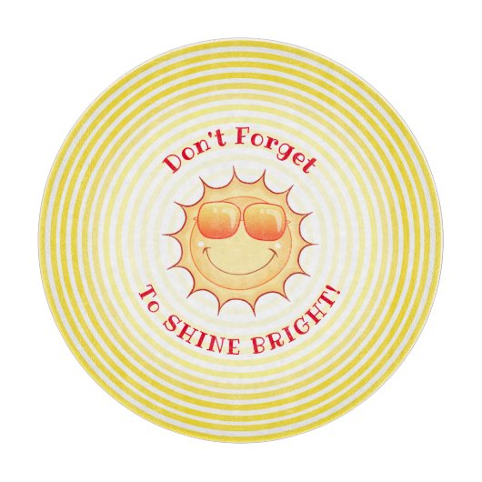 Helle Lächelnde Sonne Schneidebrett (Vorderseite)