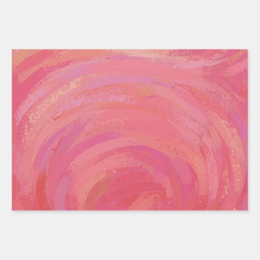 Helle Lachs Rosa Farbkoordinierte Muster Geschenkpapier Set (Vorderseite 3)