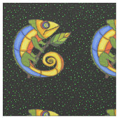 Helle, lebendige Abstrakte Eidechsen mit Leaf Dots Stoff (Nahaufnahme)