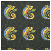 Helle, lebendige Abstrakte Eidechsen mit Leaf Dots Stoff (Muster)