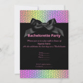 Helle, lebendige BLACK BOW BACHELORETTE INVITE Einladung (Vorderseite)