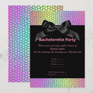 Helle, lebendige BLACK BOW BACHELORETTE INVITE Einladung