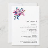 Helle, lebendige Blumenmodern in einer Hochzeit Einladung (Rückseite)