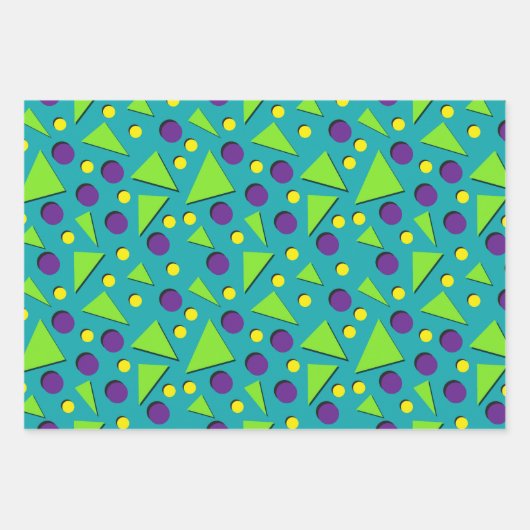 Helle, lebendige Formen Geschenkpapier Set (Vorderseite 3)