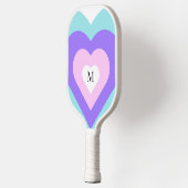 Helle, lebendige Y2k 2000er-Multiherzen Pickleball Schläger (Links)