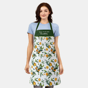 Helle lebhafte Zitrusfrüchte und Blumenblätter Che Schürze