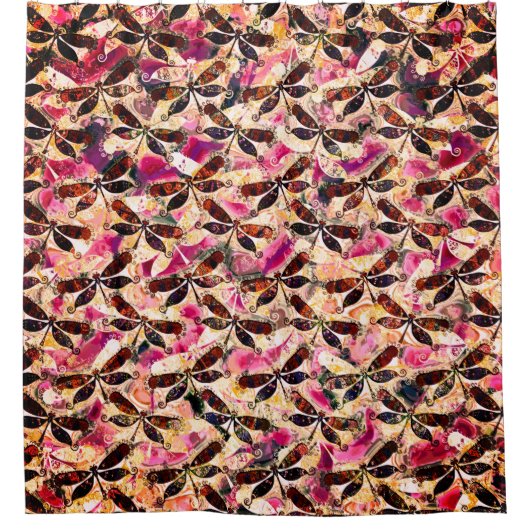 Helle Libellen Duschvorhang (Vorderseite)