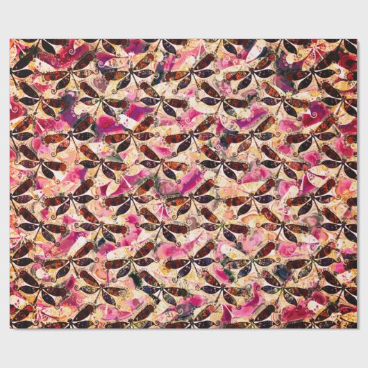 Helle Libellen Geschenkpapier (Flach)