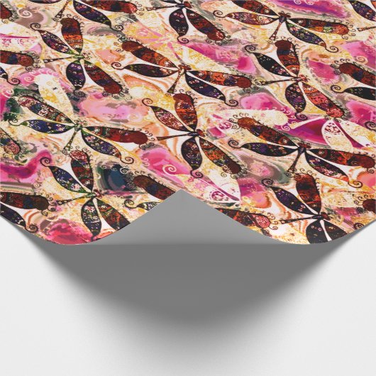 Helle Libellen Geschenkpapier (Ecke)