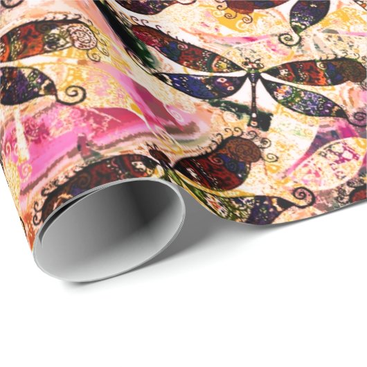 Helle Libellen Geschenkpapier (Rolleneckpunkt)