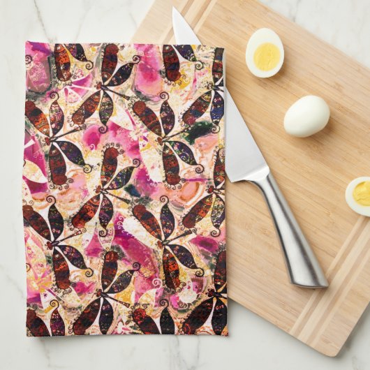 Helle Libellen Geschirrtuch (Viertel Falte)