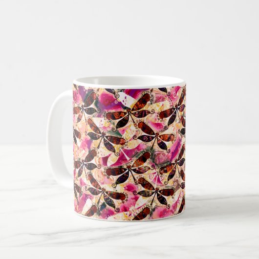 Helle Libellen Kaffeetasse (Vorderseite Links)