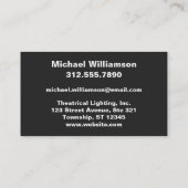 Helle Licht-Theaterbeleuchtungs-Visitenkarten Visitenkarte (Rückseite)