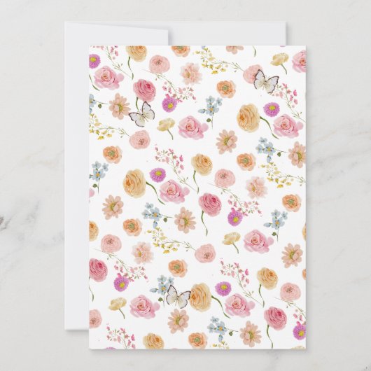 Helle Liebe der Blüte im Brautparty Einladung (Rückseite)