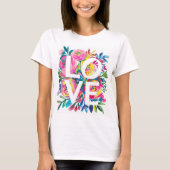 Helle LIEBE Typografie T - Shirt - farbenfroh R (Vorderseite)
