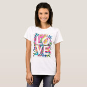 Helle LIEBE Typografie T - Shirt - farbenfroh R (Vorne ganz)
