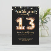 Helle Lights Funkelnd 13. Geburtstagsfeier Einladung (Stehend Vorderseite)