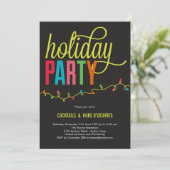 Helle Lights Holiday Party Einladung (Stehend Vorderseite)