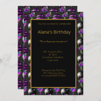 HELLE, LILA BALLOS ALLE AUFGABEN EINLADUNG