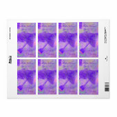 Helle Lila Bäume Hochzeitweiliges Weinetikett (Vorne)