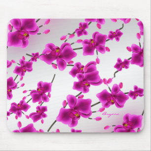 Helle lila Chic Orchideen Blumen Elegante Blüten Mousepad