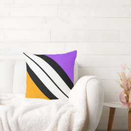 Helle Lila gelbe Schwarz-weiße Streifen Kissen