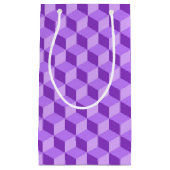 HELLE LILA GEOMETRISCHE KUBE-PATTER KLEINE GESCHENKTÜTE (Vorderseite)