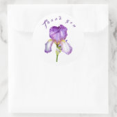 Helle Lila Iris Botanische Kunst Vielen Dank Stick Runder Aufkleber (Tasche)