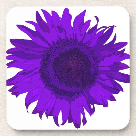 Helle Lila Pop Art Sonnenblumen Untersetzer Set (Vorderseite)