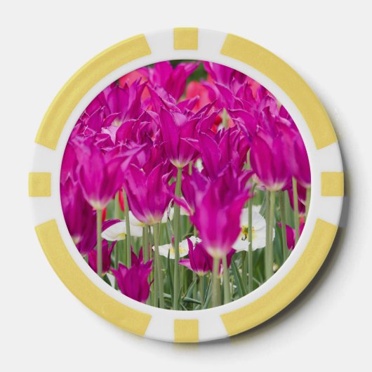 Helle Lila rosa Stellen Pokerchips (Vorderseite)