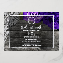 Helle Lila Rose Holz & Spitzen Rustikale Hochzeit