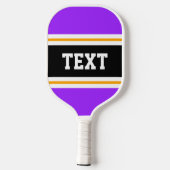Helle, Lila, schwarz-gelbe Streifen Pickleball Schläger (Rückseite)