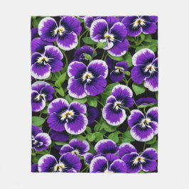 Helle Lila Stiefmütterchen Fleecedecke